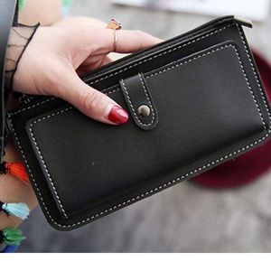 Women’s Simple Long MultiCard Buckle Zipper Wallet